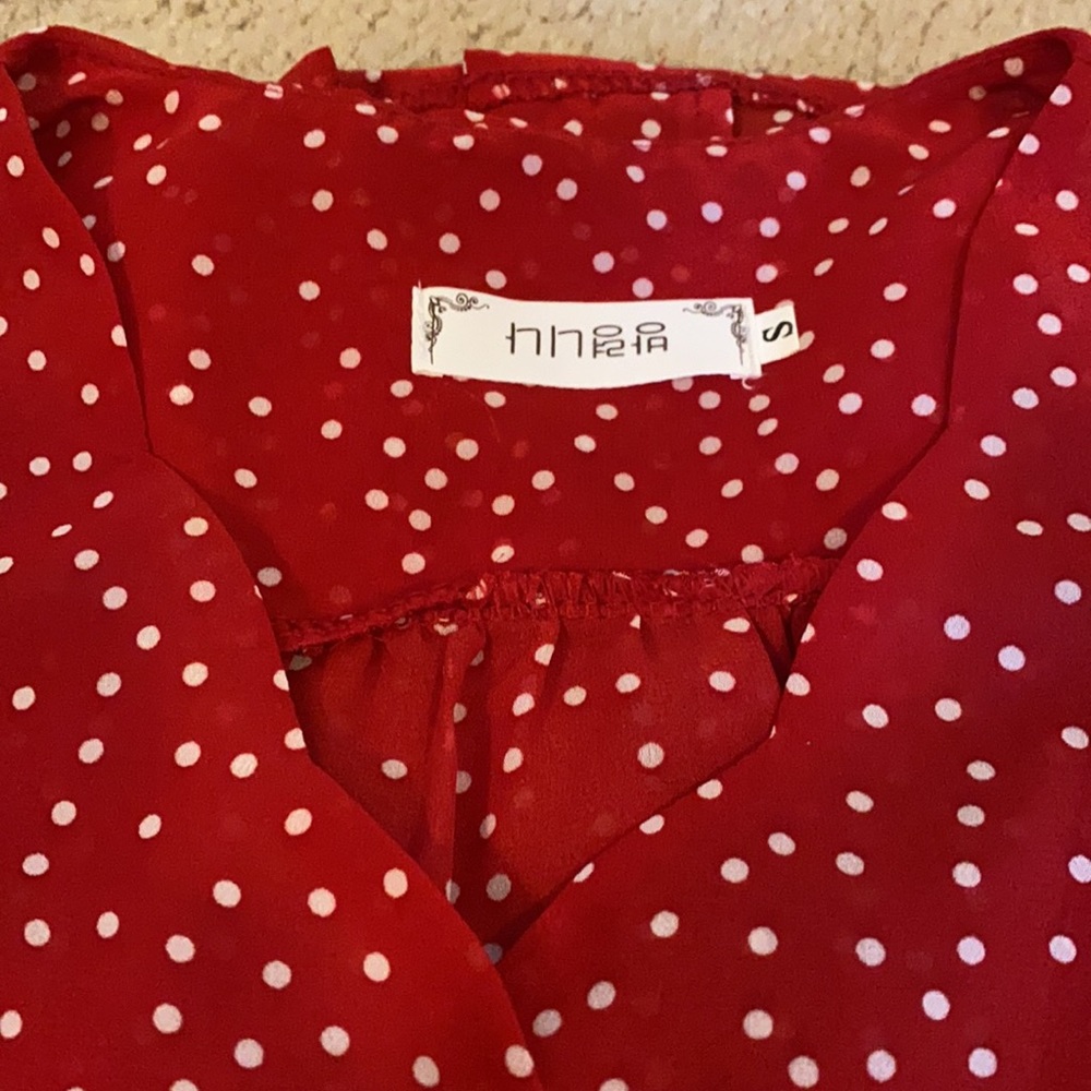 Red/white polka dot short sleeve - Picture 4 of 4